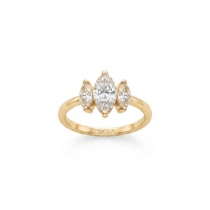 Wholesale Marquise Lab Grown Diamond Three Stone Diamond <b>Ring</b> IGI Certified 9K 10K 14K 18K Solid Gold Promise <b>Ring</b> <b>Proposal</b> <b>Ring</b> - Product Image 3