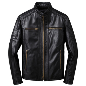 Veste de moto en cuir de vachette véritable de qualité supérieure pour homme, veste streetwear en cuir, veste de motard slim fit pour homme - Product Image 5