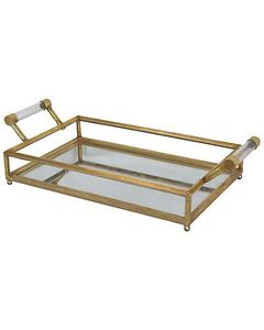 Stylish Metal And <b>Glass</b> <b>Tray</b> For Luxury Restaurant Hotel Resort Dining Room Food Beverage Serving Needs - Product Image 1