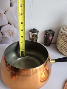 Olla de Cobre Redonda, Diseño Vintage, Utensilio de Cocina de Metal Duradero con Tapa y Asa de Plástico - Product Image 6