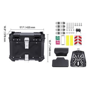 Maleta Superior Desmontable Impermeable para Motocicleta de 45L, Caja Trasera Universal de Aleación de Aluminio para Moto con Forro de Cuero - Product Image 3