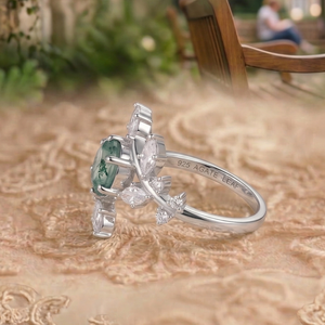 Vintage Summer Sale Solid Gold Natural Moss Agate Bezel Setting Branches Design Customizable Handmade Women's <b>Ring</b> - Product Image 4