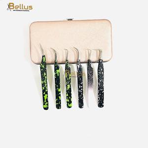 Pinzas para Pestañas de 45 Grados, Acero Inoxidable con Doble Tono y Recubrimiento en Polvo, Punta Suave, Logotipo Personalizado - Product Image 1