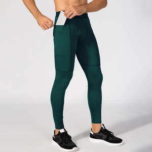Leggings de compression pour hommes, taille élastique, extensibles, pour l'entraînement, la course et la gym, vente en gros - Product Image 6