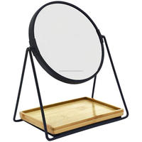 Miroir de table en métal facile à déplacer avec plateau de présentation Accessoires cosmétiques Miroir de courtoisie grossissant décoratif de haute qualité en Inde