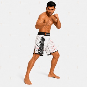 กางเกงชก MMA น้ำหนักเบา 180 GSM โพลีเอสเตอร์ผสมสแปนเด็กซ์ แห้งเร็ว ไซส์ใหญ่ ยืดหยุ่น ระบายอากาศดี เหมาะสำหรับฝึกซ้อม ต่อสู้ มวยไทย - Product Image 3