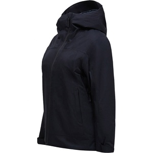 Veste de ski noire à capuche, coupe-vent, respirante, imperméable, zippée, pour les voyages d'hiver, veste de sport d'hiver pour femmes - Product Image 2