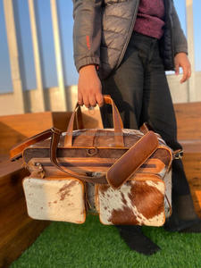 Cowhide Leather Custom Branded Nappy Bag Western Little Cowboy Cowgirl Baby Accessories Pregnancy Gift Baby <b>Shower</b> Gift Newborn - Product Image 2