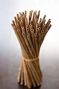 Pailles à boire en bambou naturel pour cocktails, jus, cafés, bars, hôtels - Longueur 200 mm, pailles jetables écologiques - Product Image 5