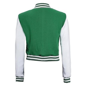 เสื้อแจ็คเก็ตบอมเบอร์สำหรับผู้หญิง แจ็คเก็ตเลตเตอร์แมนผ้าฟลีซสำหรับผู้หญิง แบบมาตรฐานและแบบครอป สวมใส่สบาย ทันสมัย เหมาะสำหรับใส่ทุกวัน - Product Image 3