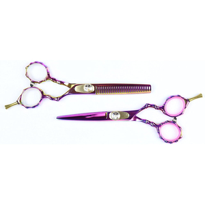 Ciseaux à cheveux professionnels en acier inoxydable à lame courbée pour droitiers, ciseaux de barbier anti-fatigue pour une coupe sans effort - Product Image 2