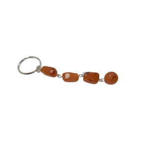 Llavero de cristal de alta calidad con cuentas de cornalina roja en forma de cubo, llavero de piedra natural, regalos para mujeres, venta al por mayor. - Product Image 3