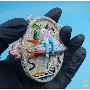 จี้รูปจรวดพร้อมเคลือบโรเดียมคุณภาพสูงและสไตล์ฮิปฮอป - Product Image 6