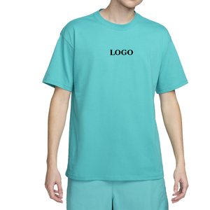 Men's <b>Turquoise</b> Short Sleeve <b>T</b>-<b>Shirt</b> O-Neck Regular Fit Solid Color Casual Knitted Quick Dry Blank Design - Product Image 2