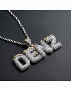 Moissanite DENZ Letter <b>Iced</b> <b>Out</b> Pendant <b>Chain</b> for Men Silver Gold 10K 14K Hip Hop Jewelry Luxury Gift Fashion Style for Men - Product Image 6