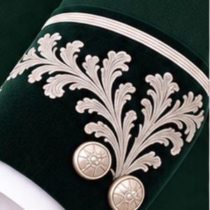 Traje de frac victoriano verde esmeralda para hombre, conjunto gótico formal de chaqueta larga cruzada con bordado plateado y pantalón - Product Image 5