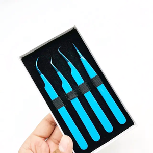 Pince à cils en fibre avec logo personnalisé, pince à cils Nano Grip 45 pour extension de cils, pince à cils avec logo personnalisé - Product Image 1