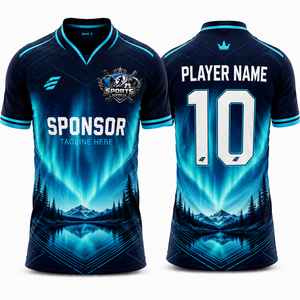 Camiseta de Fútbol Personalizada en Oferta, Nueva con Cuello en V, Mangas Cortas, Tejido Transpirable de Poliéster para Adultos y Jóvenes - Product Image 1