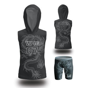 Ensembles d'uniformes de football américain 7v7 pour hommes adultes, taille plus, avec logo personnalisé imprimé, à capuche, sans manches, 100% polyester, respirant et à séchage rapide - Product Image 6