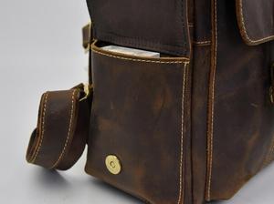 Custom OEM Genuine Leather <b>Backpack</b> Men Waterproof Business <b>Laptop</b> Bag Wholesale Vintage Travel Rucksack LBK-0114 - Product Image 2