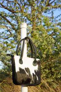 Bolso Tote Grande de Cuero Genuino con Pelo de Vaca para Mujer, Cartera de Piel con Cremallera Abierta, Verano Otoño LHTB-0089 - Product Image 4