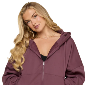 Custom Women <b>zipper</b> up Hoodie Loose Fit Kangaroo Pocket Long Sleeve Casual Sweatshirt Wholesale Clothing Factory OEM - Product Image 3