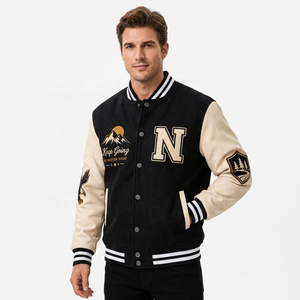 <b>Men's</b> Varsity <b>Jacket</b> Color Solid Regular Sleeve Streetwear <b>Baseball</b> <b>Jacket</b> Retro Hip Hop Formal Outerwear Varsity <b>Jacket</b> - Product Image 6