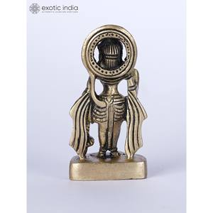 Statue en laiton faite à la main de 2 pouces Lord Hanuman Petite Bénédiction Article Catégorie Sculptures Fabriqué en Inde - Product Image 4