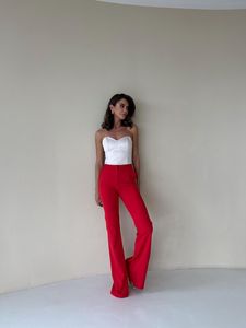 Women's Purple Linen Cargo Pants High Waist Elastic Loose Fit Ankle Length Solid Color Casual Summer Style - Product Image 3