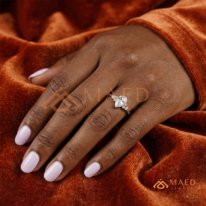 Minimalist Pear Cut 925 <b>Sterling</b> <b>Silver</b> <b>Ring</b> | Bezel <b>Set</b> Teardrop Moissanite Engagement <b>Ring</b> | Asymmetrical Cluster Promise <b>Ring</b> - Product Image 4