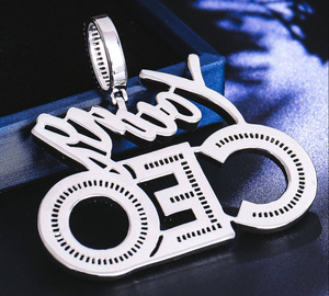 Colgante de Lujo Personalizado con Nombre de Rey, con Letras, de Moissanita con Engaste de Bisel, Certificado IGI, Grande, Estilo Hip Hop, de Acero Inoxidable Chapado en Plata 925 - Product Image 3