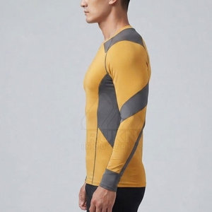 Top Selling <b>Men</b> Compression <b>Shirt</b> Long Sleeve Sportswear Athletic Fit Quick Dry <b>Stretch</b> Eco-Friendly Customizable Workout - Product Image 5