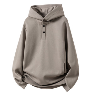 Sweat à capuche décontracté pour homme - Nouveau style automne-hiver - Style américain - Surdimensionné - À boutons - 100% coton - Vêtement de sport tendance - Product Image 4