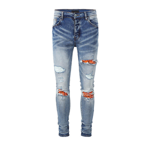 Pantalones vaqueros premium para hombre, pantalones de mezclilla azul oscuro, personalización de marca, OEM, ropa urbana de moda, proveedor mayorista, precio de fábrica - Product Image 1