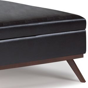 Owen Square Brown Tanners <b>Storage</b> Ottoman Coffee Table <b>Stool</b> with Hidden <b>Storage</b> Space - Product Image 3