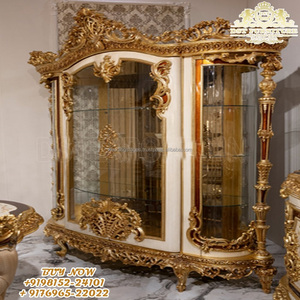 Muebles de comedor de lujo tallados a mano de madera Estilo clásico Muebles de comedor tallados pesados Juego de comedor dorado de estilo real - Product Image 2