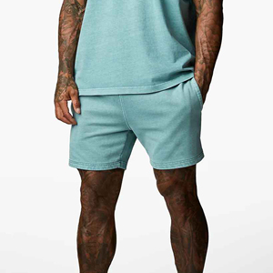 Shorts de sport pour hommes en gros de l'usine du Pakistan, motif uni, avec poches, décontractés, style urbain, respirants, en maille, pour le fitness, 100% - Product Image 1
