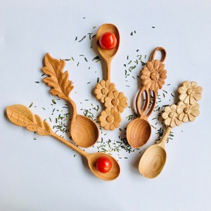 ช้อนไม้ขายส่ง ช้อนน้ำผึ้ง อุปกรณ์ครัว ช้อนกาแฟไม้ - Product Image 3