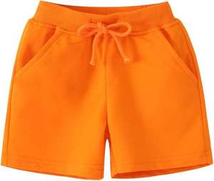 Shorts en coton kaki unisexe avec broderie textile marron, prix de gros pour enfants et bébés garçons - Product Image 2