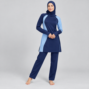 Ensemble Burkini 3 Pièces Modeste Grande Taille de Marque avec Imprimé Frontal, Séchage Rapide, Imperméable et Anti-Plis - Product Image 1