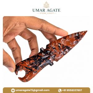 Couteau artisanal portable de qualité supérieure en obsidienne acajou, outil spirituel, cadeau - Product Image 4