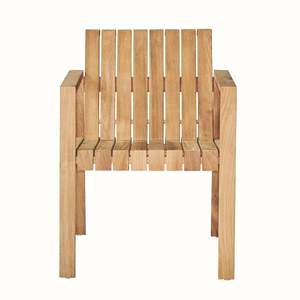Outdoor Solid Teak Wood Garden <b>Chair</b> with Armrests Durable <b>Rustic</b> Design Waterproof Eco-Friendly for Patio Use - Product Image 2