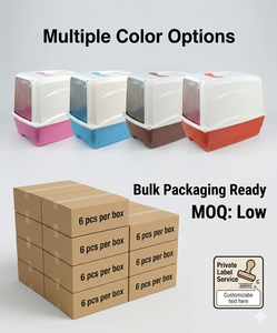 <span class=keywords><strong>Bac</strong></span> à <span class=keywords><strong>litière</strong></span> multifonctionnel pour chat avec couvercle et tiroir |   Toilette pour chat à <span class=keywords><strong>double</strong></span> couche filtrante |   Nichoir fermé pour animaux de compagnie, adapté à toutes les races - Product Image 1