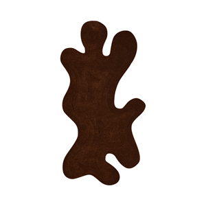 Tapis d'appoint de luxe en laine tuftée à la main, abstrait minimaliste, beige chaud, avec contour sculpté en relief à 4 niveaux, irrégulier - Product Image 6