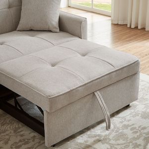 Sofá Cama Futón Moderno de Tela 3 en 1 Convertible, Cama Plegable Murphy, Sofá Reclinable Pequeño con Cama Extraíble - Product Image 4