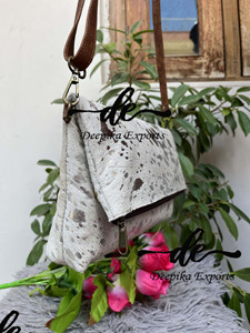 Women Stylish Hair on Leather Handbag <b>Sling</b> <b>Bag</b> Cowhide Shoulder <b>Bags</b> Shopping <b>Bag</b> - Product Image 6