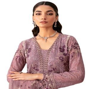 Ramsha VOL ชุดเดรส R-12 3ชิ้นผ้าชีฟองปากีสถานสำหรับปาร์ตี้เทศกาลงานแต่งงานเสื้อผ้าสตรีปาร์ตี้ปากีสถานอินเดีย - Product Image 1