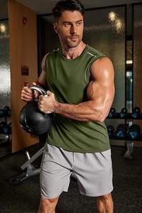 Gilet de sport de compression respirant et à séchage rapide pour hommes, coupe ajustée, avec logo personnalisé, vente en gros - Product Image 4