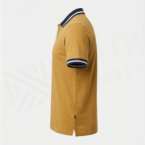 Polo de Alta Calidad para Hombre con Media Cremallera, Cómodo, de Algodón, Tallas Grandes, Elegante, a Rayas, de Secado Rápido, Colores Personalizables - Product Image 3