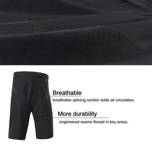 Shorts de cyclisme personnalisés noir et gris, coupe sportive, séchage rapide, en Spandex et Nylon, taille mi-haute, fermeture boutonnée - Product Image 5